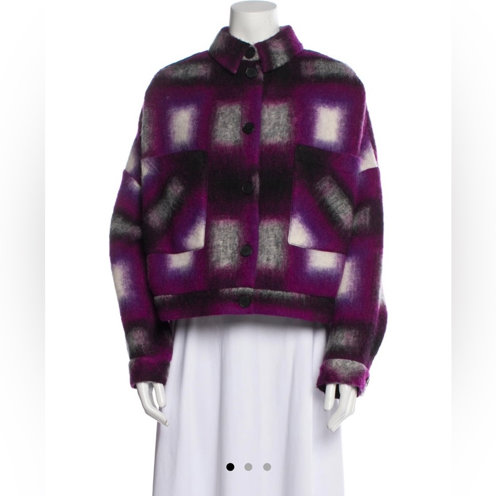 IRO wool plaid print jacket